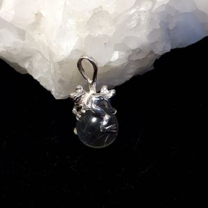 Sterling silver frog pendant